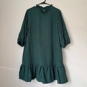 Donna Morgan Green Gingham Dress